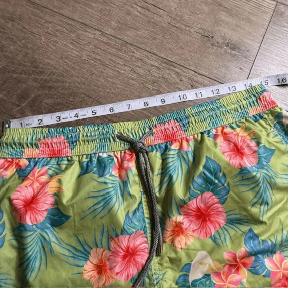 Detwelve Milano Mens Floral Elastic Waist Swim Shorts Multicolor Medium‎